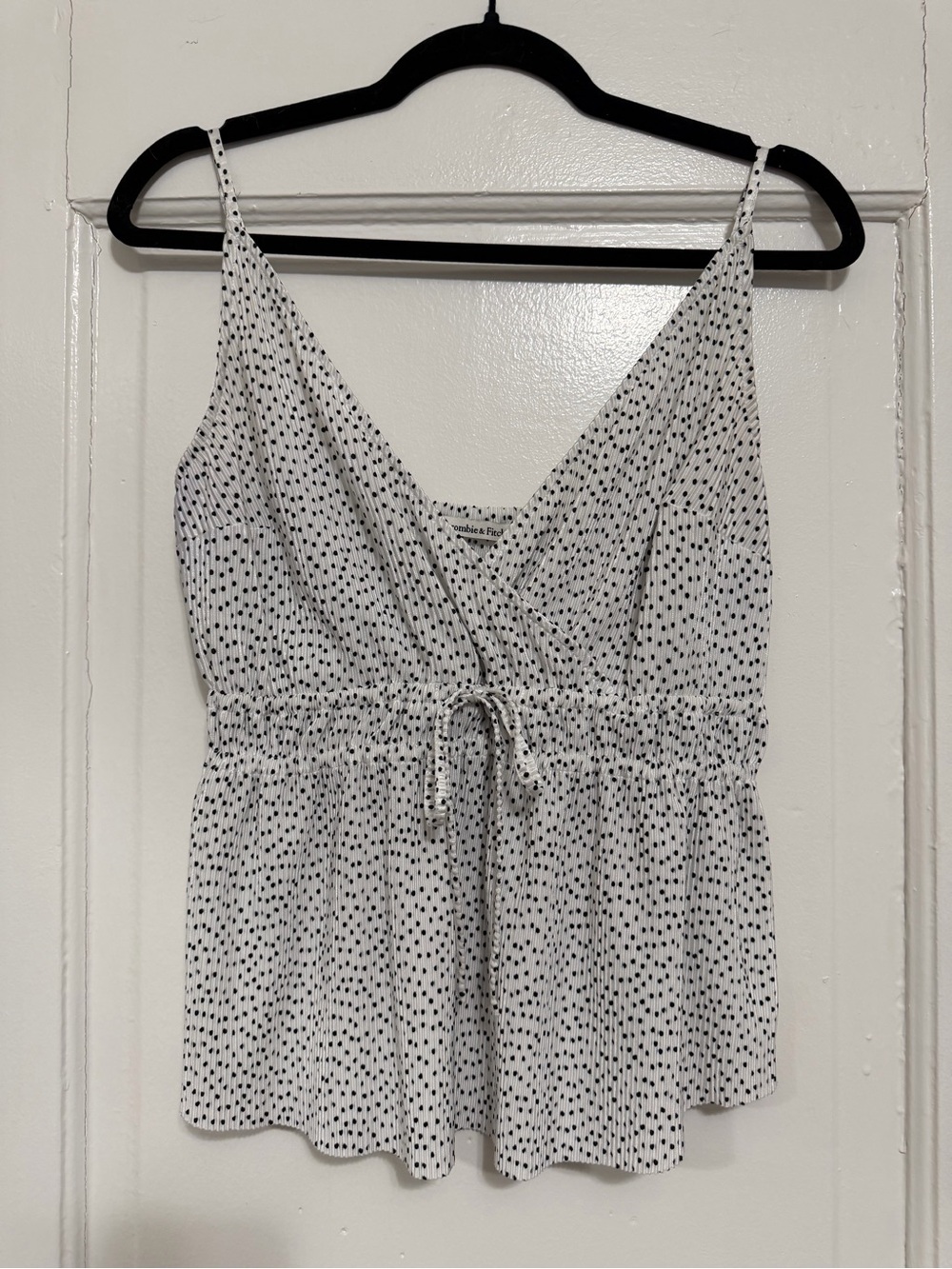 Abercrombie & Fitch White Cami with Black Dot Print